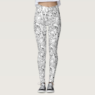 Söta Kawaii-klippfigurer (1) Leggings
