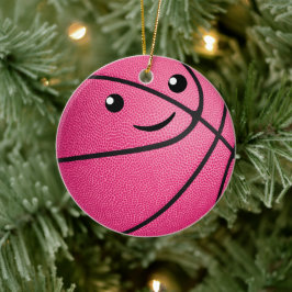 Söta kawaii personlig-flickor basketboll julgransprydnad keramik