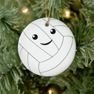 Söta kawaii personlig-flickor volleyball julgransprydnad keramik