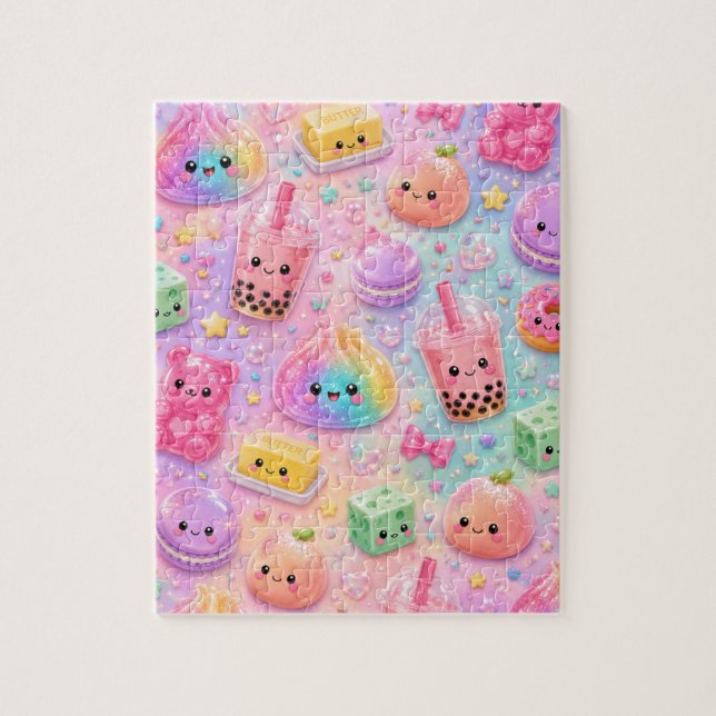 Söta Kawaii Regnbåge Glitter Dumpling Squishies  Pussel (Vertikal)