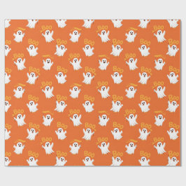 Söta Kawaii Spöken Halloween Mönster Presentpapper