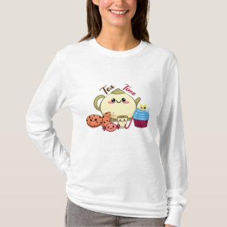 Söta Kawaii Tekatid & Söt Illustration T Shirt