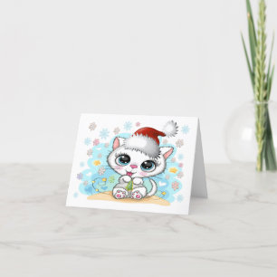 Söta Kisse Mjauig Jul Kort