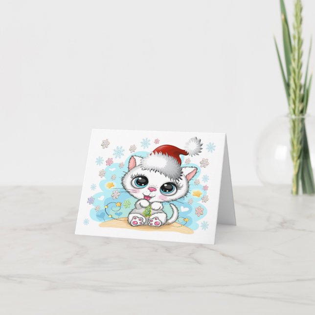 Söta Kisse Mjauig Jul Kort (Framsida)