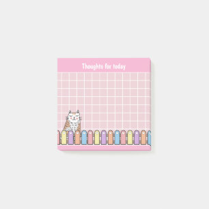 Söta Kitty Katt Rosa Tankar För Idag Post-it Block