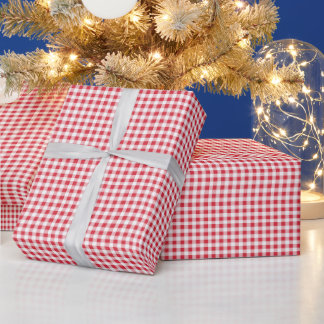 Söta Klassiska Röda Gingham Julpresenter Presentpapper