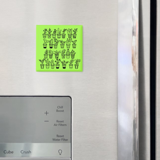 Söta klotterväxter i krukor  magnet (In Situ (Fridge))