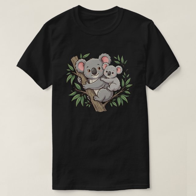 Söta koalor mamma och bebis t shirt (Design framsida)