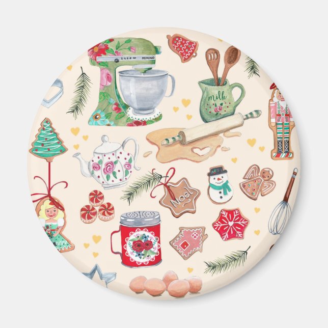 Söta kökscookies för Nutcracker-tecken Magnet (Framsidan)