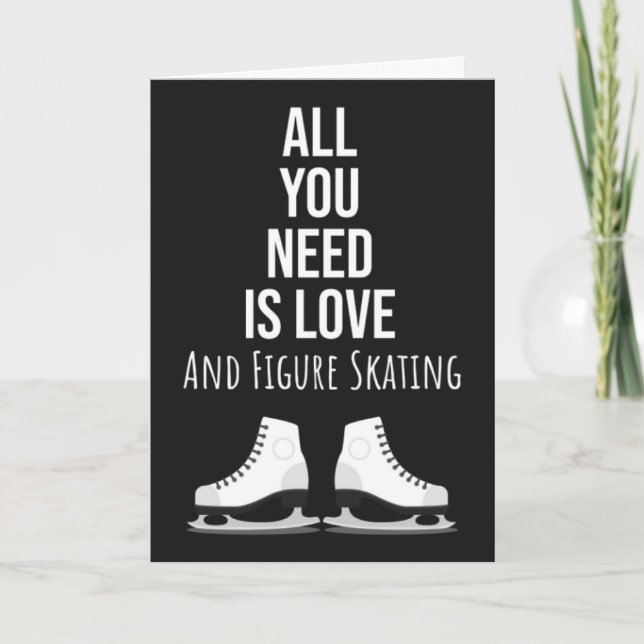 Söta konståkningskort Skridskoåkare Vintersporter  Kort (Framsida)