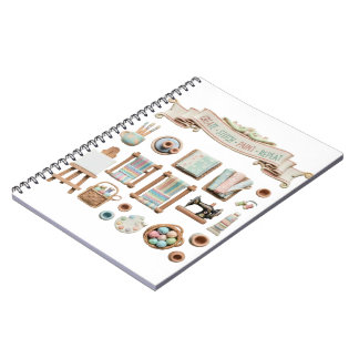Söta konsthantverk och sy-element Clipart - "Skapa Anteckningsbok