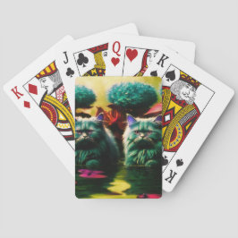 Söta & konstnärliga kattpoker-kort casinokort