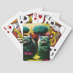 Söta & konstnärliga kattpoker-kort casinokort