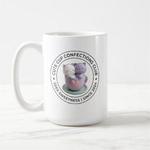 Söta koppkonfektionsklubben kattälskare kaffemugge kaffemugg
