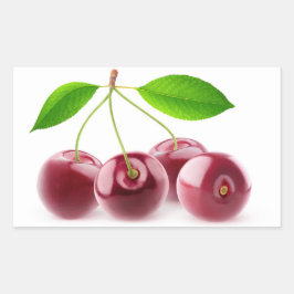 Söta körsbär rektangulärt klistermärke