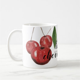 Söta körsbär Vattenfärg Handmålad Monogram Kaffemugg