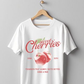 Söta Körsbär Vintage Halvton Förbjuden Frukt T Shirt