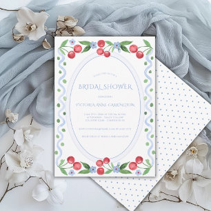 Söta Körsbär Whimsical Vintage Bröllopsdusch Inbjudningar