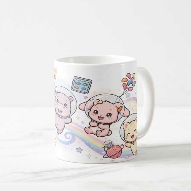 Söta Kosmiska Djurvänner Kaffemugg (Framsida höger)
