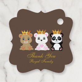 Söta kungbjörnar tackar på brunt gåvor etiketter