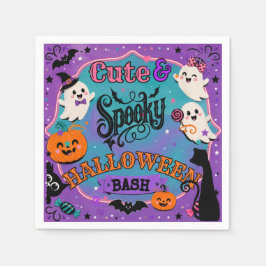 Söta kusliga Halloween-spöken och pumpafest Pappersservett