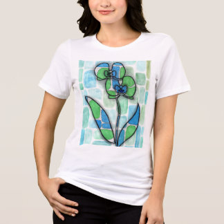 Söta kvinnor t-shirt med blomtryck