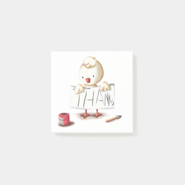 Söta kyckling tack post-it block (Framsida)