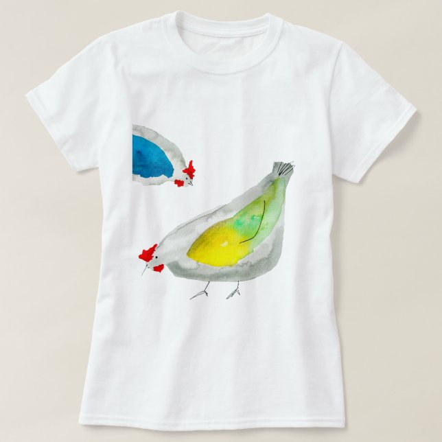 Söta kycklingar akvarell t shirt (Design framsida)