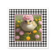 Söta kycklingar och blommor påsk