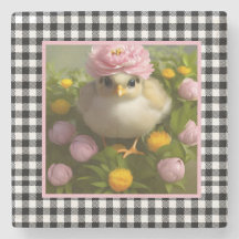 Söta kycklingar och blommor påsk