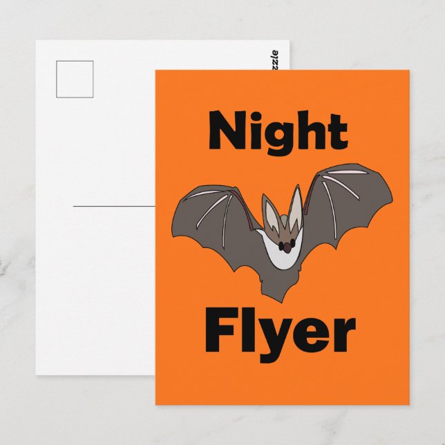 Söta Lajban Flygare för Halloween Vykort (Fram/baksida)