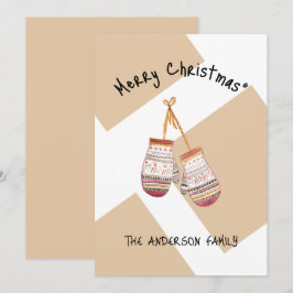Söta Landsbygdens Vinterhandskar God Jul Julkort