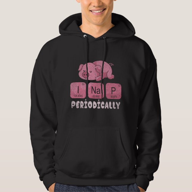 Söta lantdjurs sovande periodiska systemet pyjamas hoodie (Framsida)