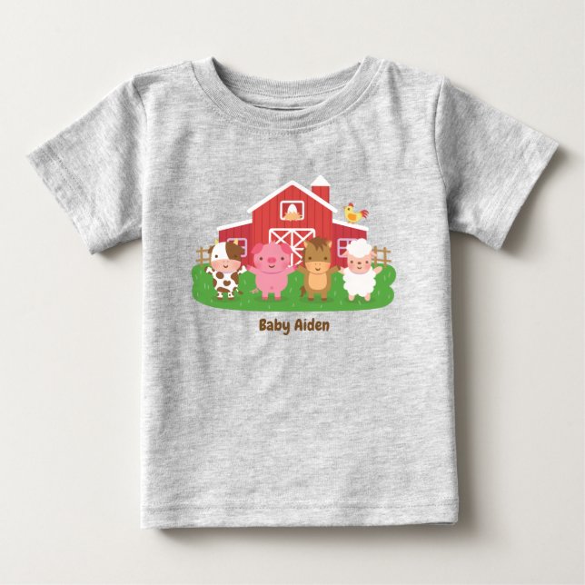 Söta lantgårdsdjur bebis t shirt (Framsida)