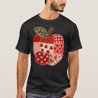 Söta lapptäcken snygga äpplen tillbaka till skolan t shirt