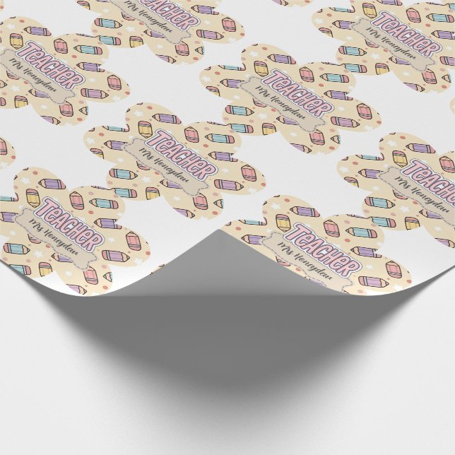 Söta lärare tacksamhet pennmönster presentpapper (Hörn)
