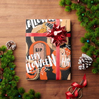 Söta & läskiga Halloween kusliga vibbar Presentpapper