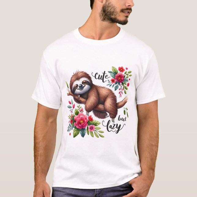 Söta Late Snigel Blommor T Shirt (Framsida)