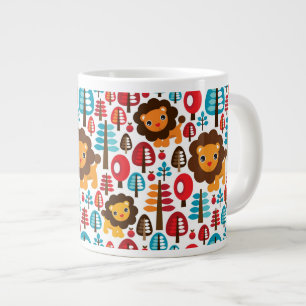 Söta Lejonare barnillustration Jumbo Mugg
