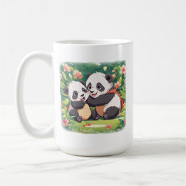 Söta lekfulla små pandas - Anime stil Kaffemugg