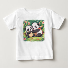 Söta lekfulla små pandas - Anime stil T Shirt