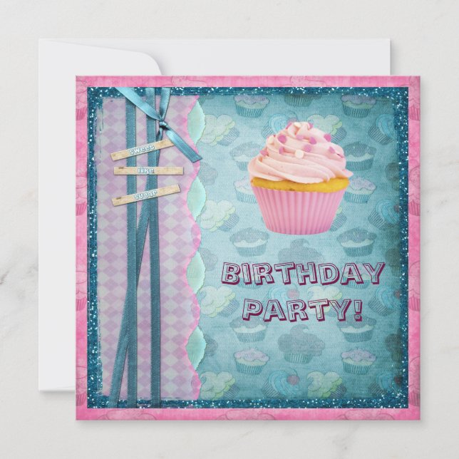 Söta lika inbjudan för party för (Framsida)