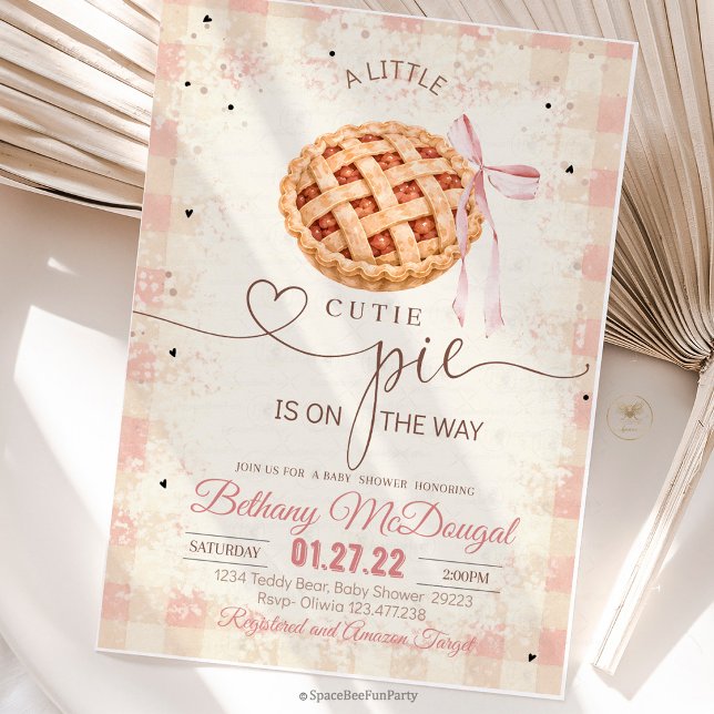 Söta lilla baby shower höst Thanksgiving  Inbjudningar (cutie pie baby, baby shower invite, fall baby shower, autumn baby shower, thanksgiving baby, pumpkin)