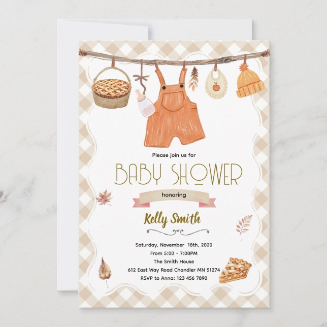 Söta lilla baby shower inbjudan (Framsida)