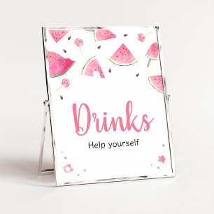 Söta lilla Baby Watermelon Baby Shower Drinks Poster
