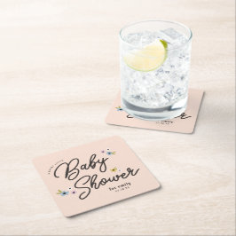 Söta lilla Dam Daisyn Ljusare rosa Flicka Underlägg Papper Kvadrat