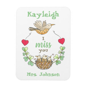 Söta lilla fåglar jag saknar Lärare Magnet