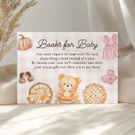 Söta lilla hösttjej-baby shower-böcker för bebis tilläggskort