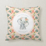 Söta lilla jordnötselefanter blommigt baby kudde<br><div class="desc">Söta småskalig peanut elephant blommigt peach babyfilt.</div>