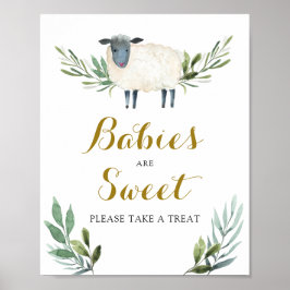 Söta lilla Lamb Greenery Spädbarn är Sweet Poster